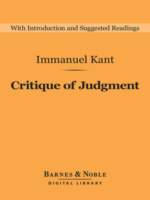 cover image of Critique of Judgment (Barnes & Noble Digital Library)
